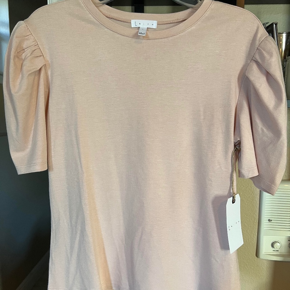 Pastel Pink Puff Sleeve Blouse